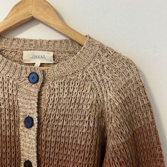 THE GREAT. The Dusk Cardigan in Marled Sunset | Size 0 / XS - Picture 6 of 14